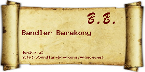 Bandler Barakony névjegykártya